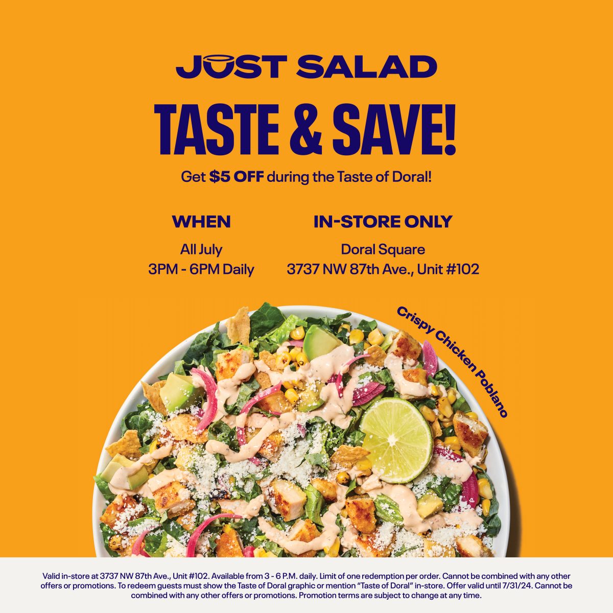 Just Salad Restaurant Banner